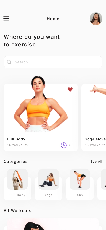 Fitness & Sport Center Mobile App UI Kit - Screenshot 2