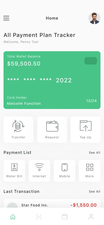 Payment Tracker Mobile App UI Kit - Screenshot 1