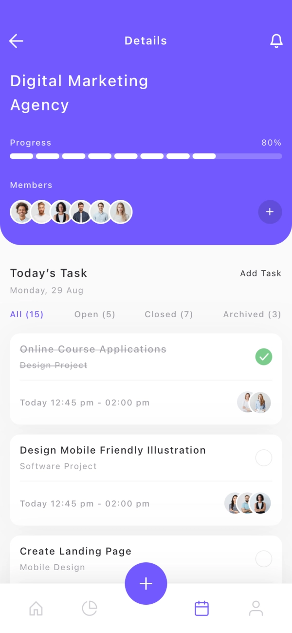Task & Project Management Mobile App UI Kit - Screenshot 2