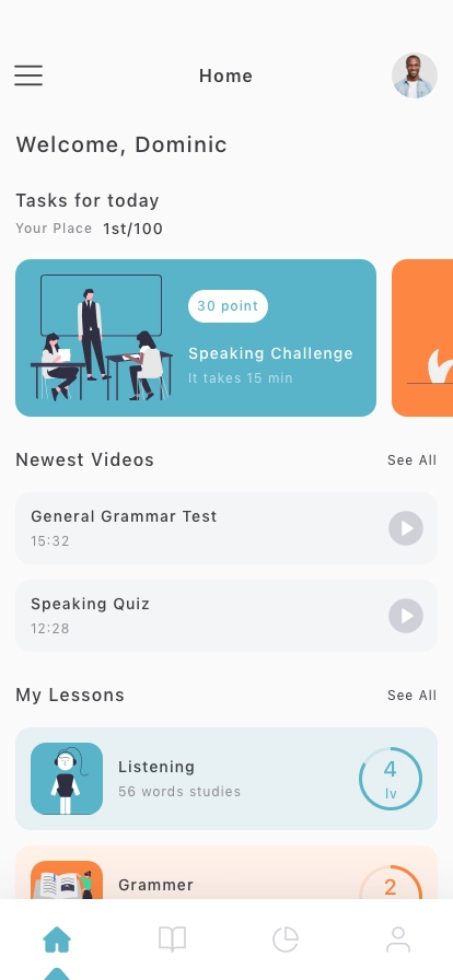 Language Academy Mobile App UI Kit - Screenshot 1