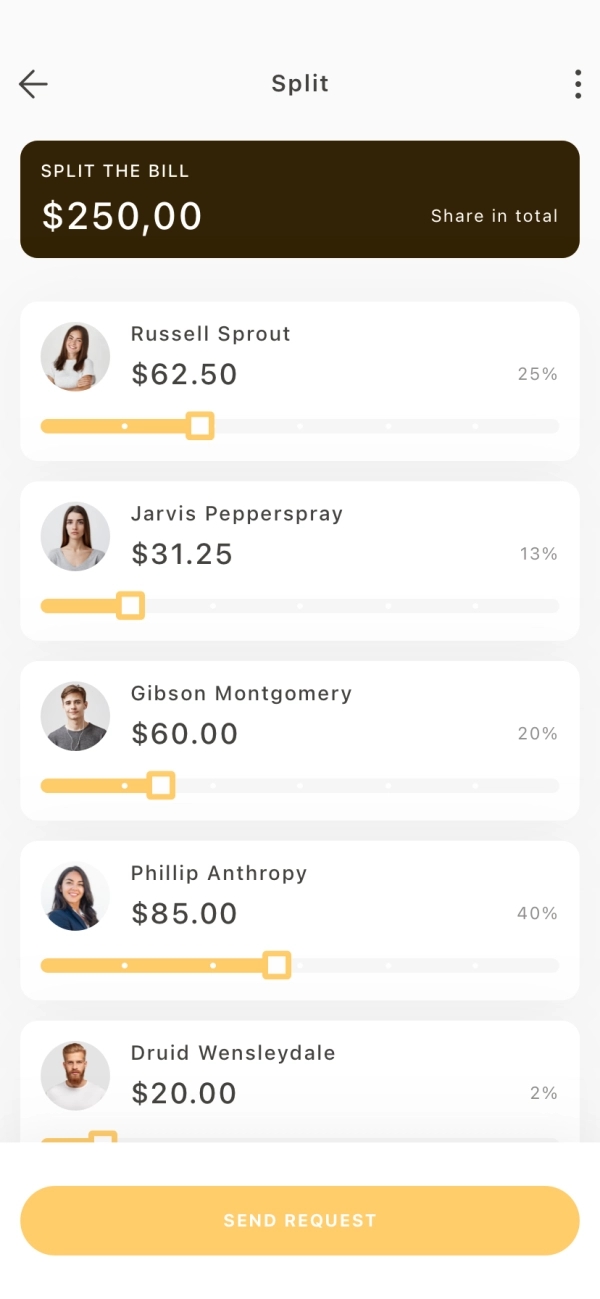 Bill Split Mobile App UI Kit - Screenshot 2