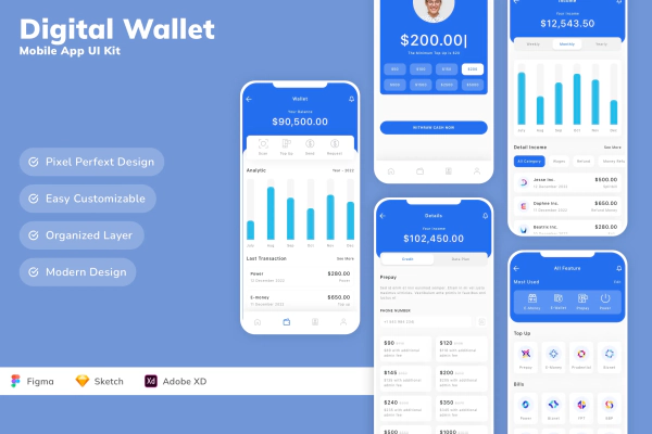 Digital Wallet Mobile App UI Kit