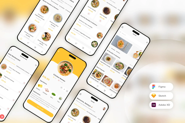 Noodle & Ramen Delivery Mobile App UI Kit