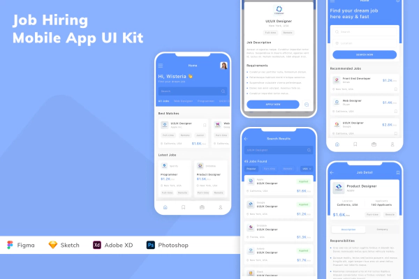 Job Hiring Mobile App UI Kit