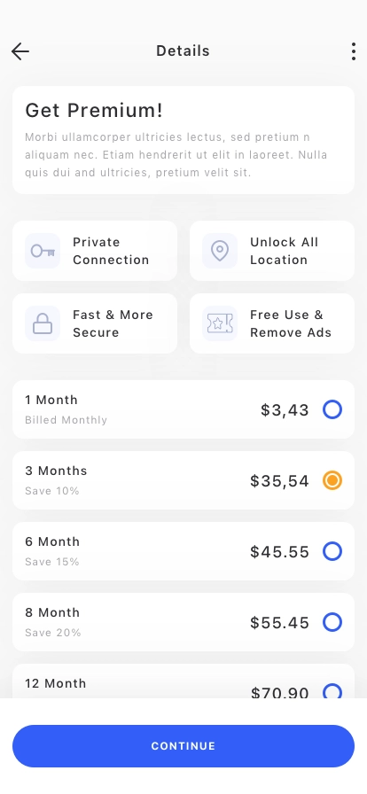 VPN & Speed Test Mobile App UI Kit - Screenshot 5