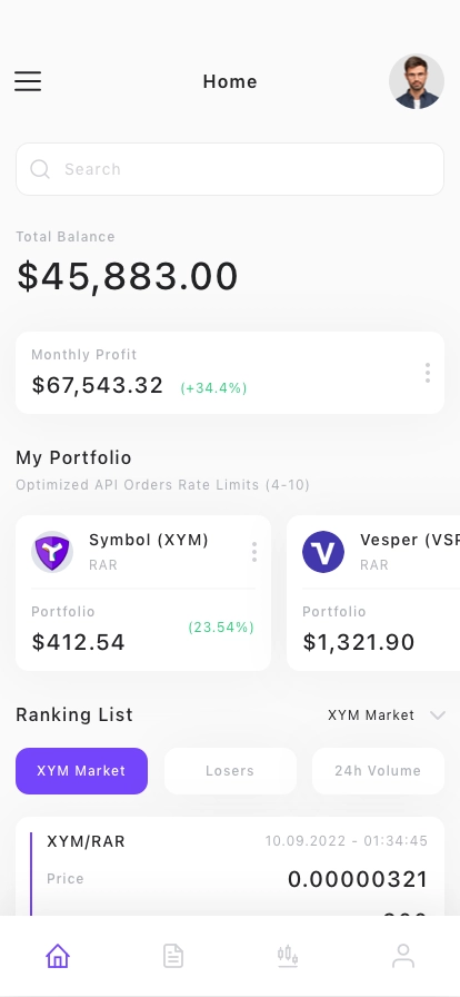 Cryptocurrency Mobile App UI Kit - Screenshot 1
