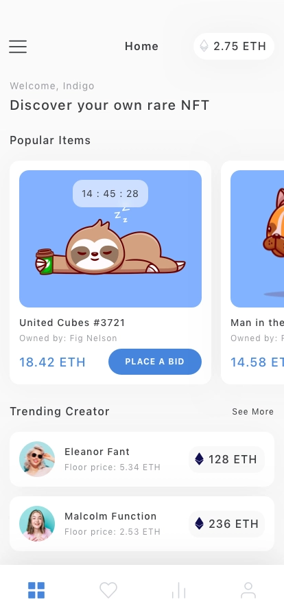 NFT Marketplace Mobile App UI Kit - Screenshot 1