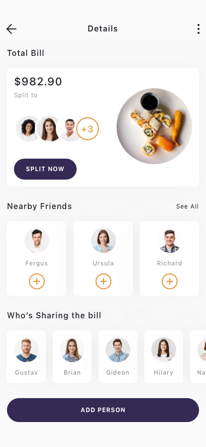 Split Bill Mobile App UI Kit - Screenshot 2
