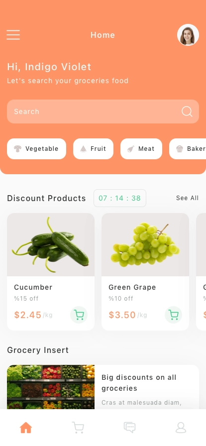 Grocery Shop Mobile App UI Kit - Screenshot 1