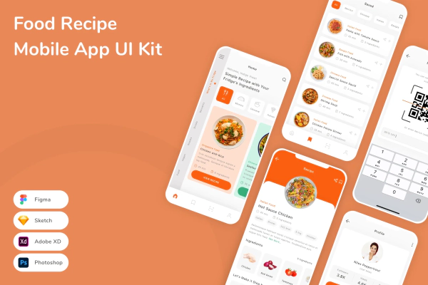 Food Recipe Mobile App UI Kit