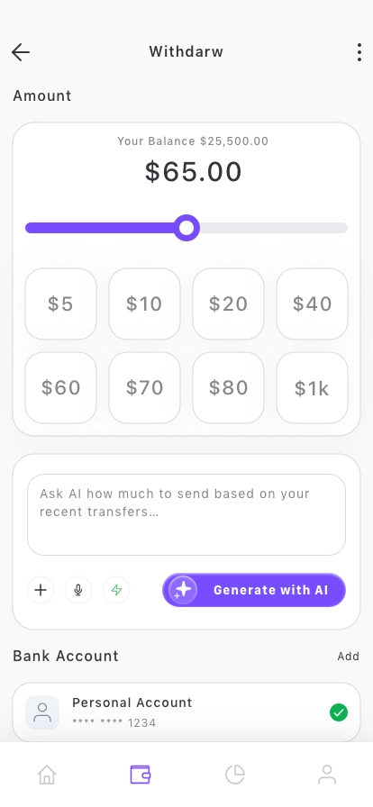 AI Send Money Mobile App UI Kit - Screenshot 2