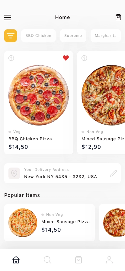 Pizza Delivery Mobile App UI Kit - Screenshot 1