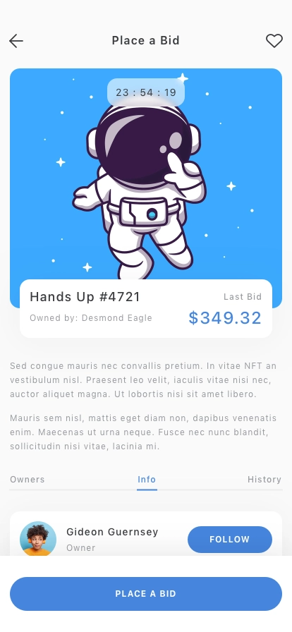 NFT Marketplace Mobile App UI Kit - Screenshot 4