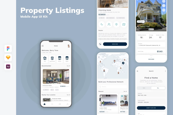 Property Listings Mobile App UI Kit