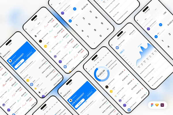 Cryptocurrency Banking Mobile App UI Kit