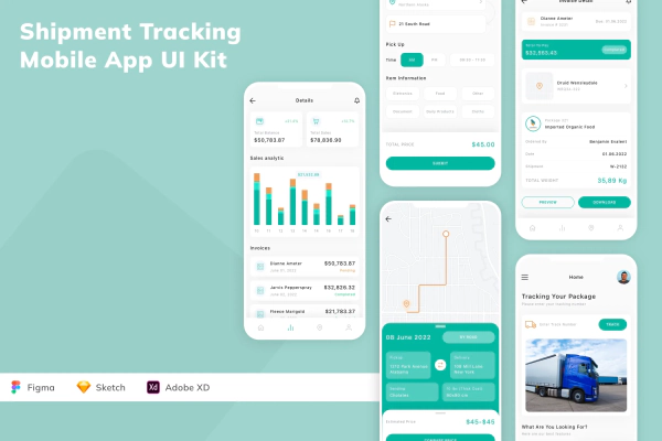 Shipment Tracking Mobile App UI Kit