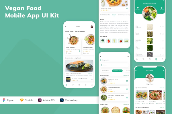 Vegan Food Mobile App UI Kit