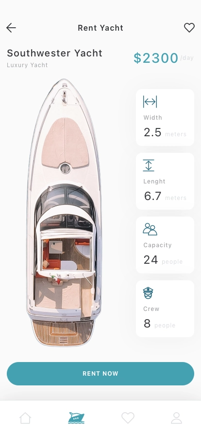 Yacht Renting Mobile App UI Kit - Screenshot 2