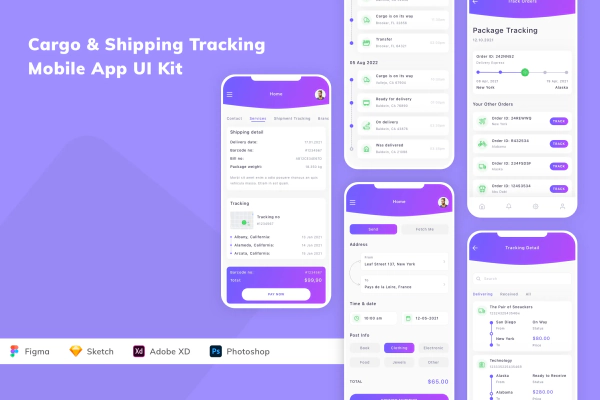 Cargo & Shipping Tracking Mobile App UI Kit