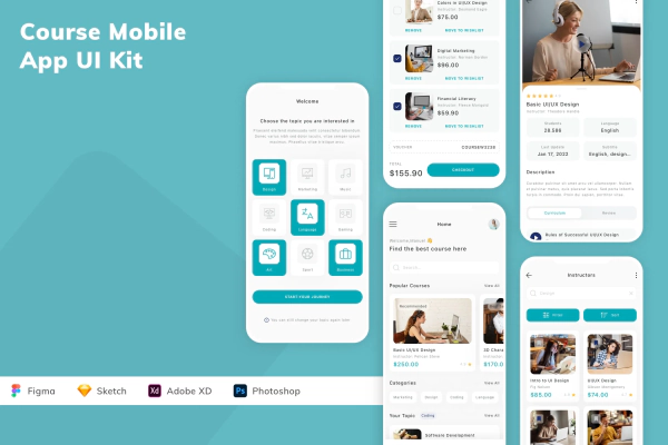 Course Mobile App UI Kit