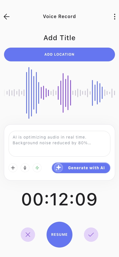 AI Audio Recording Mobile App UI Kit - Screenshot 4