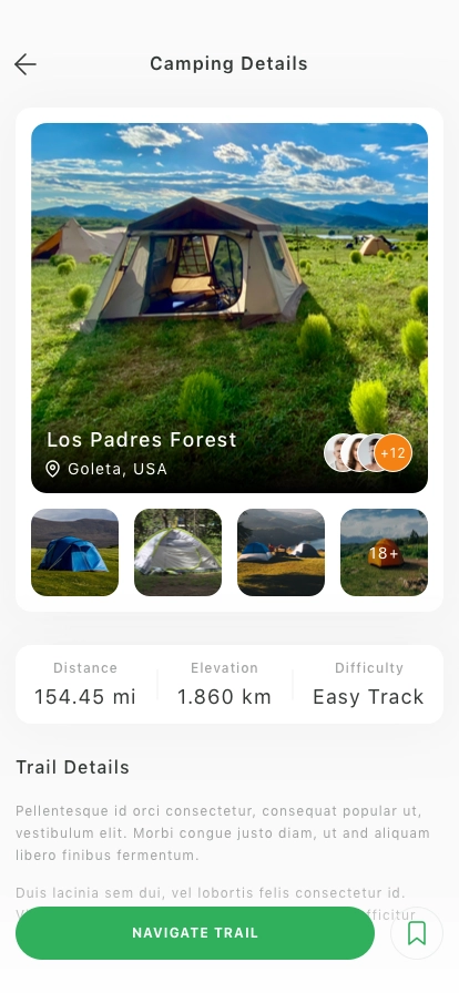 Camping Mobile App UI Kit - Screenshot 2