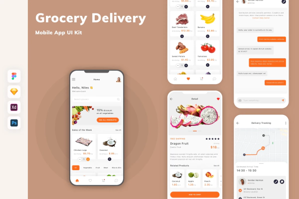 Grocery Delivery Mobile App UI Kit