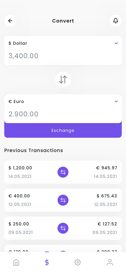 Currency Exchange & Converter Mobile App UI Kit - Screenshot 3