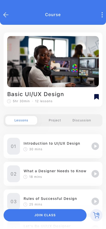 E-Course Mobile App UI Kit - Screenshot 3