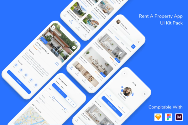 Rent a Property App UI Kit Pack
