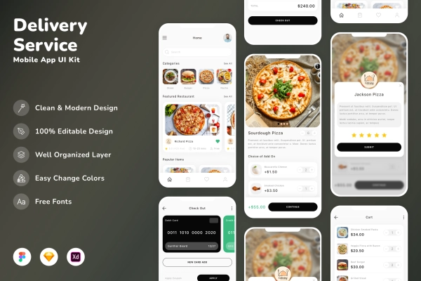 Delivery Service Mobile App UI Kit
