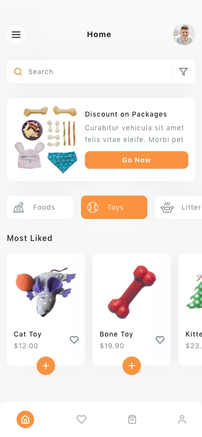 Pet Supplies Store Mobile App UI Kit - Screenshot 1