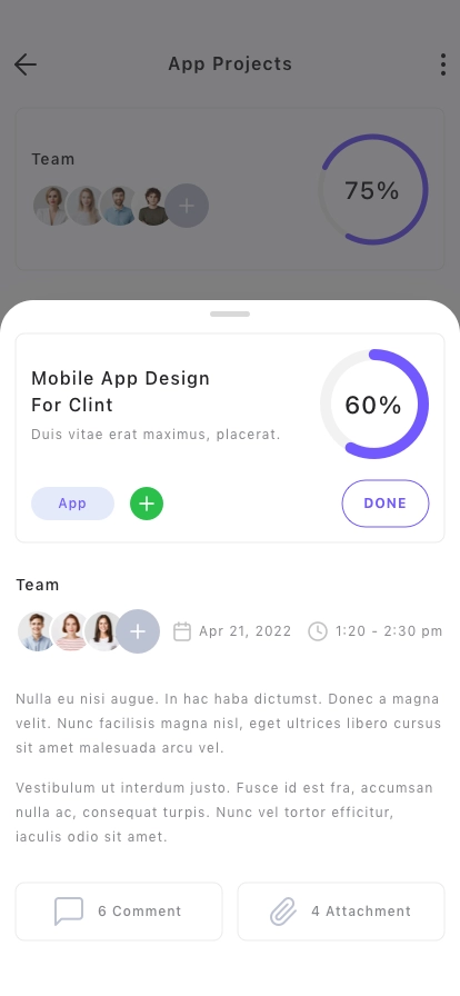 Project Management Mobile App UI Kit - Screenshot 4