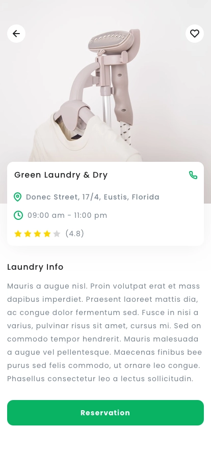 Laundry Services Reservation Mobile App UI Kit - Screenshot 5