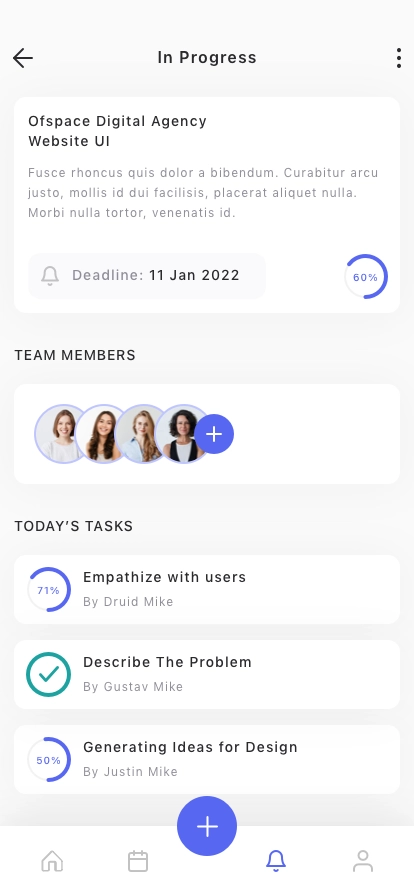 Project Management Mobile App UI Kit - Screenshot 2