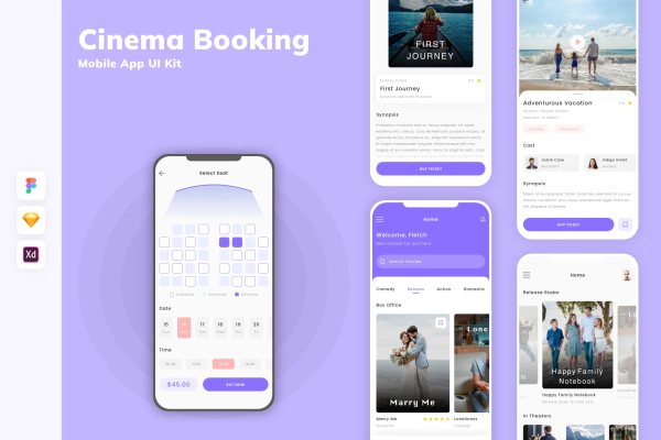 Cinema Booking Mobile App UI Kit