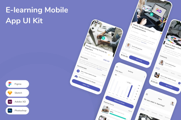 E-learning Mobile App UI Kit