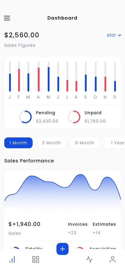 Invoicing and Billing Management Mobile App UI Kit - Screenshot 1