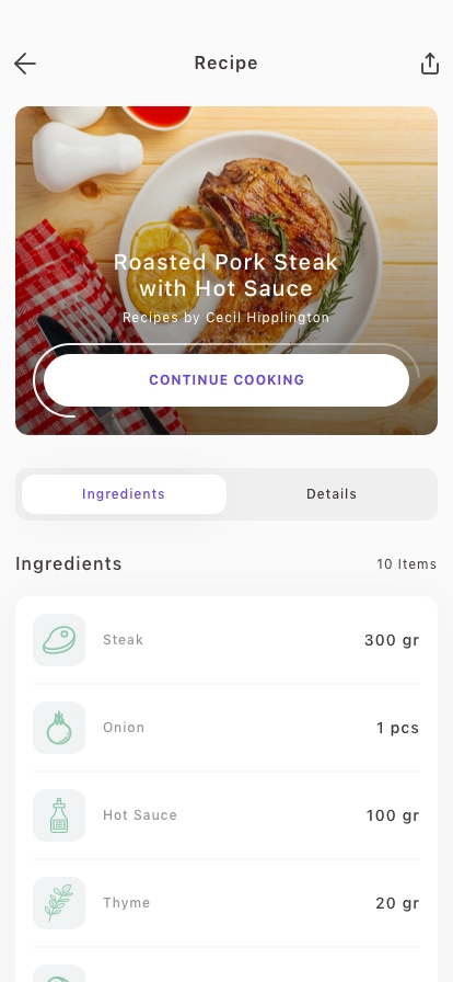 Cooking Mobile App UI Kit - Screenshot 5