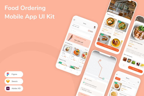 Food Ordering Mobile App UI Kit