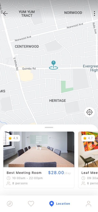 Co-Working Space Finder Mobile App UI Kit - Screenshot 3