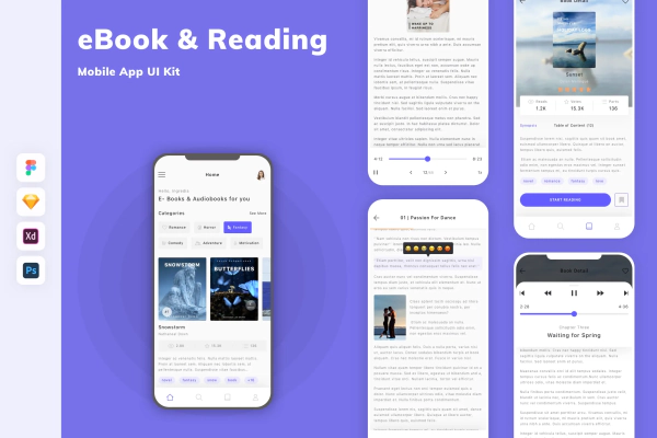 eBook & Reading Mobile App UI Kit