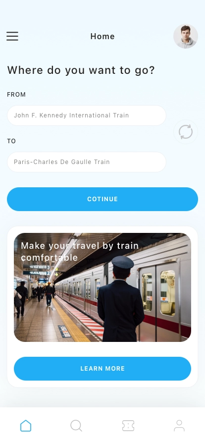 Train Booking Mobile App UI Kit - Screenshot 1