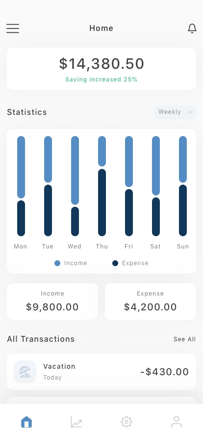 Finance Mobile App UI Kit - Screenshot 2