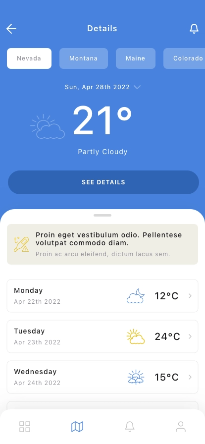 Weather Forecast Mobile App UI Kit - Screenshot 3