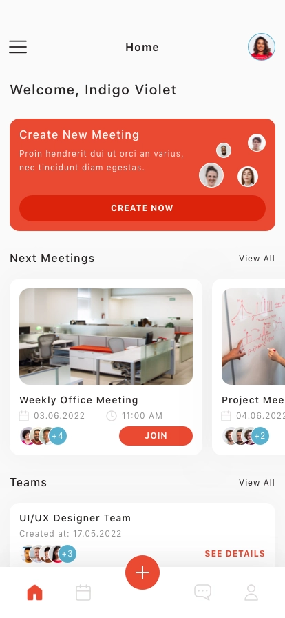 Team Meeting Mobile App UI Kit - Screenshot 1