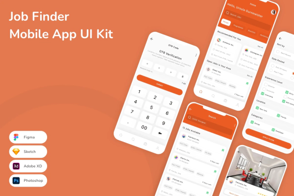 Job Finder Mobile App UI Kit