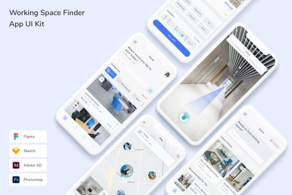 Working Space Finder App UI Kit