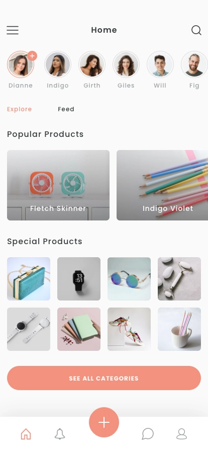 Social Shopping Mobile App UI Kit - Screenshot 1