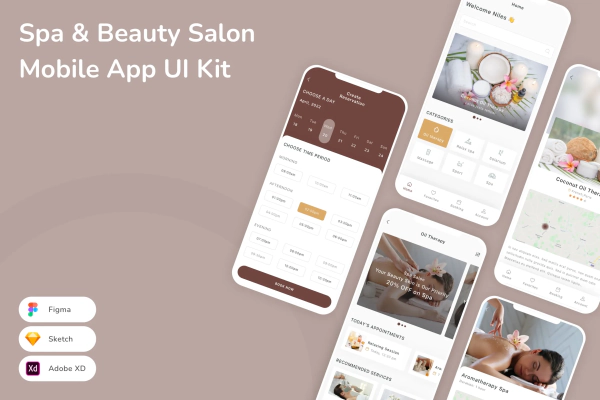 Spa & Beauty Salon Mobile App UI Kit